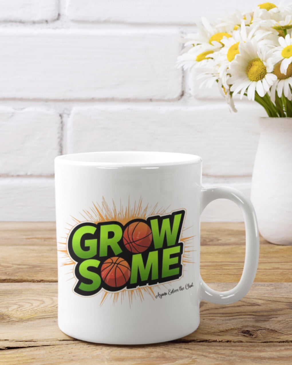 Grow Some Balls Basketball themed mug